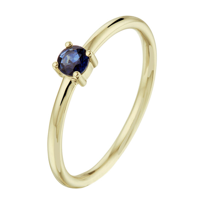 Gouden Ring Blauwe Saffier