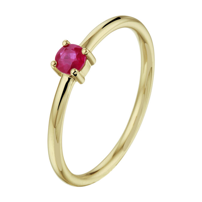 Gouden Ring Roze Robijn